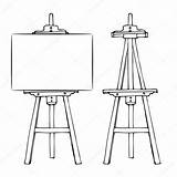 Easel Canvas Illustration Painting Wooden Cartoon Vector Drawing Sketch Blank Drawn Stock Hand Board Doodle Isolated Background Style Choose Colourbox sketch template
