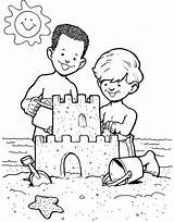 Sandcastle Sand Drawing Clipart Coloring Pages Cliparts Castle Boys Make Two Getdrawings Library Create Favorites Add sketch template
