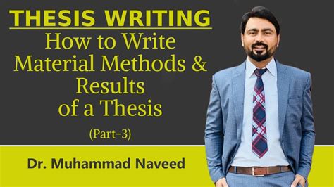 write materials methods  results   thesis lecture