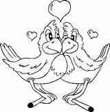 Namorados Oiseaux Apaixonados Ninos Pajaros Coração Atividades Amarelas Pintinhas Ato Educar sketch template