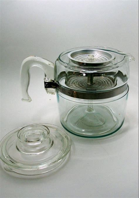 pyrex coffee pot vintage  cup glass aluminum  stainless classic vintage kitchen