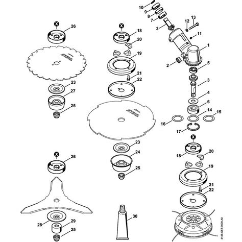 stihl fs   em clearing  fs   em parts diagram  gear head