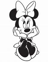 Mouse Minnie Face Coloring Pages Clipart Sitting Drawing Library sketch template