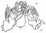 Angels Clipart Angel Singing Coloring Host Christmas Multitude Pages Printable Cliparts Sing Clip Colouring Man Group Heavenly Jesus Angelic Library sketch template