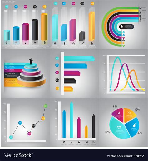 infographics design templates set charts diagrams vector image