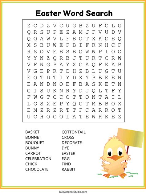 hard easter word search printable