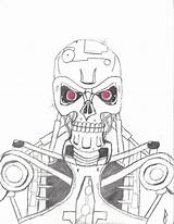 Terminator Coloring Drawing Pages Endoskeleton Print Getdrawings sketch template