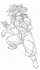 Coloring Goku Ssj4 Pages Draw sketch template