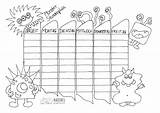 Stundenplan Monstern Ausmalbild Schule Nadines sketch template