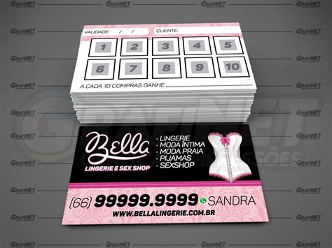 Cartão Fidelidade Lingerie Sex Shop Moda íntima 500 Unidades