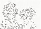 Trunks Goten Dragon Ball Coloring Lineart Deviantart Drawing Pages Kid Print Getdrawings sketch template