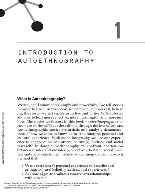 autoethnography chapter introductiontoautoethnographypdf