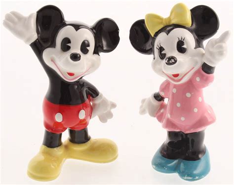 Vintage 1970 S Disney Ceramic Mickey Mouse And Minnie Mouse