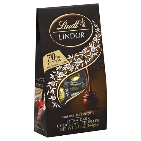 lindt lindor extra dark chocolate truffles bag shop lindt lindor extra dark chocolate truffles