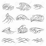 Wave Waves Water Japonais Vectorified Shu sketch template