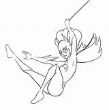 Batgirl Coloring Pages Rope Hanging Color sketch template
