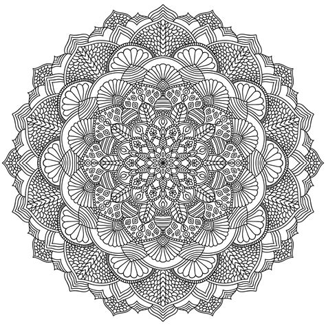 intricate black mandala  coloring  mandala isolated  white