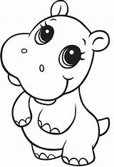 Hippo Cute Coloring Pages Printable Dancing Going School Categories Animals Coloringonly sketch template