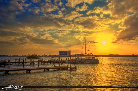 boat dock indian river lagoon vero beach florida indian river county hdr photography