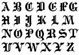 Alphabet Script Gothic sketch template