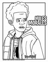 Miles Morales Coloring Pages Spider Man Drawing Verse Into Draw Printable Young Too Popular Xcolorings sketch template