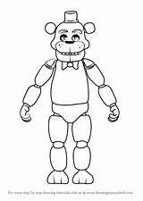 Freddy Fazbear Nights Five Draw Coloring Step Drawing Fnaf Pages Tutorials Freddys Printable Toy Drawings Foxy Tutorial Choose Board sketch template