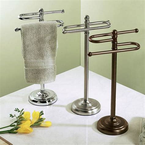 gatco satin nickel counter  shaped towel rack  inches high