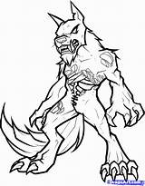 Werewolf Zombie Lineart Werewolves Crazy Realistic Dragoart Tattooimages Coloringhome sketch template