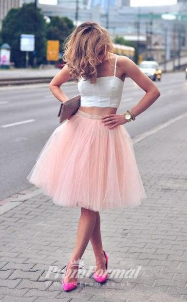 Cute Pink Short Girly 2 Piece Prom Dresses Jt2puk019