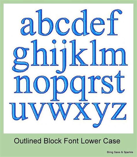outlined block font     sizes   outline fonts block