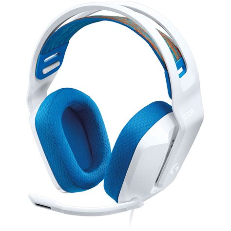 logitech   wired gaming headset white   bh