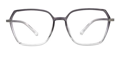 Unisex Geometric Glasses Tr90 Ultralight Frame Eyeglasses Grey Glasses