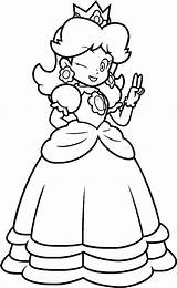 Coloring Mario Peach Princess Pages sketch template