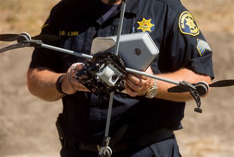 police drone  takes flight  blade
