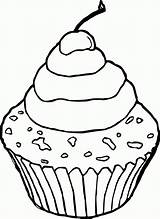 Coloring Chocolate Cupcake Popular Cherry Library National sketch template