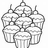 Cupcake Coloring Pages Kitty Hello Printable Getdrawings sketch template