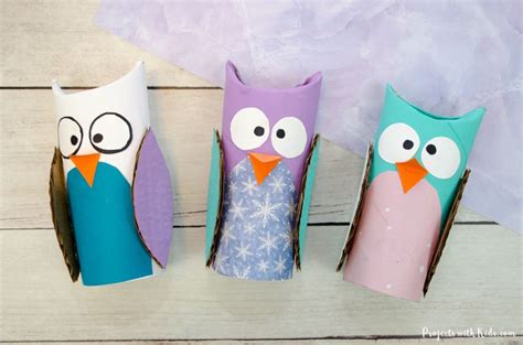 adorable toilet paper roll owl craft projects  kids