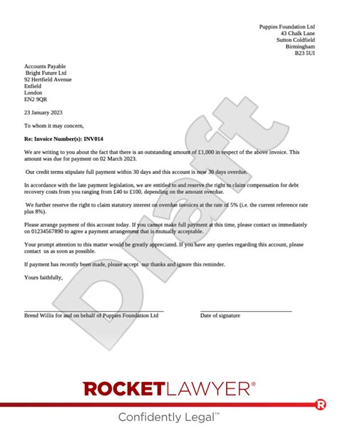 debt recovery letter template faqs rocket lawyer uk