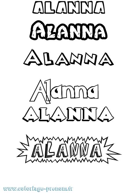 coloriage du prenom alanna  imprimer ou telecharger facilement