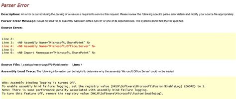 sharepoint enterprise could not load file or assembly microsoft office server or one of its