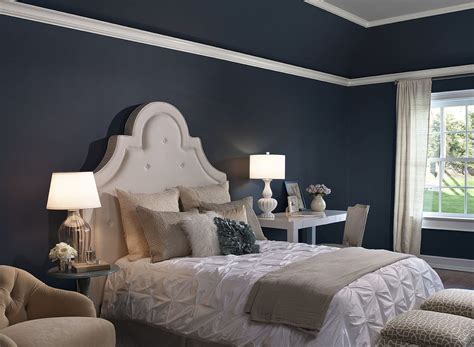 schlafzimmer blau wandfarbe dunkelblau freshouse