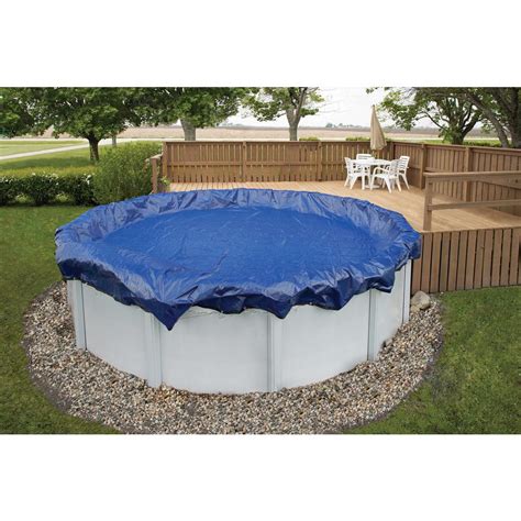 blue wave  year  ft  royal blue  ground winter pool cover bwc  home depot