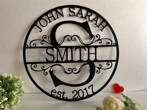 amazoncom personalized family   sign initial split letter