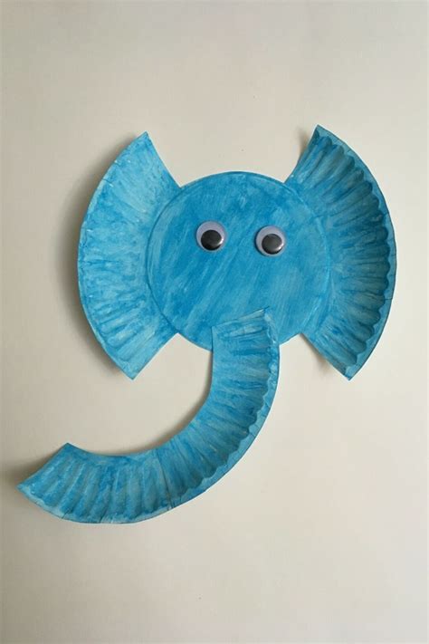 paper plate elephant craft  kids craft corner diy