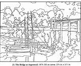 Coloring Monet Bridge Pages Claude Doverpublications Argenteuil Color sketch template