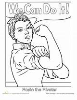 Coloring Power Sheets Printable Pages Girl Strong Para Drawing Women Colouring Rosie Riveter Clipart Woman Feminist Education Desenhos Obama Print sketch template