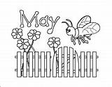 Coloring May Pages Month Printable Calendar Sheets Months Clip Flowers Year Books Spring Garden Sheet Fence Color Parenting Leehansen Poster sketch template
