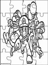 Mario Bros Printable Kids Jigsaw sketch template