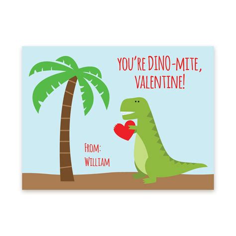 dinosaur valentine printable