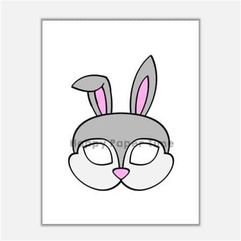 rabbit bunny mask farm craft kids printable template happy paper time